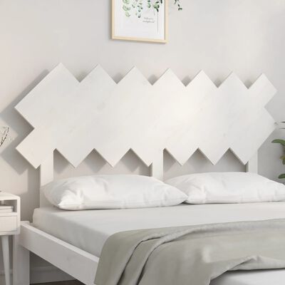 vidaXL Bed Headboard White 141x3x80.5 cm Solid Wood Pine