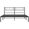 vidaXL Metal Bed Frame without Mattress with Headboard Black 140x190cm