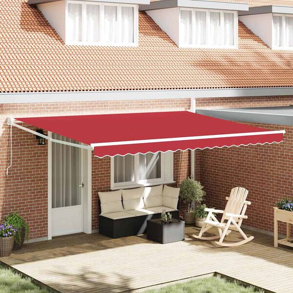 vidaXL Awning Retractable Red 450 x 300 x 165 cm Polyester and Metal