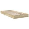 vidaXL Bed Frame without Mattress Sonoma Oak 75x190 cm Small Single Engineered Wood