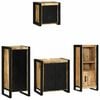 vidaXL Bathroom Furniture Set 4 pcs Brown and Black Solid Mango Wood