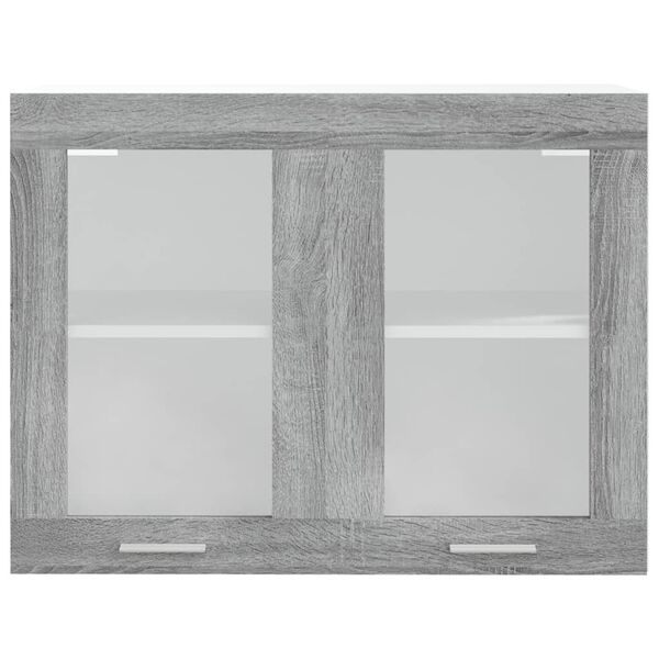vidaXL Hanging Glass Cabinet Lyon Grey Sonoma 80x31x60 cm Engineered Wood