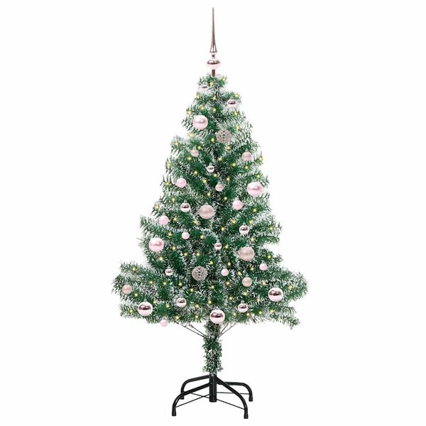 vidaXL Artificial Christmas Tree Snow Flocked with LED Light 150 cm