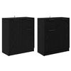 vidaXL Sideboards 2 pcs Black Oak 60 x 30 x 70 cm Engineered Wood