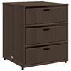 vidaXL Garden Storage Cabinet Brown 55x59x69 cm Poly Rattan