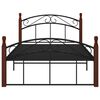 vidaXL Bed Frame without Mattress Black Metal&Solid Oak Wood 120x200 cm