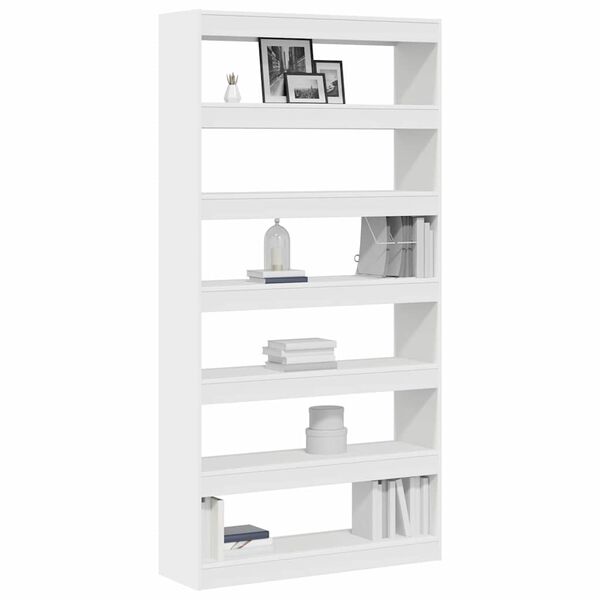 vidaXL Book Cabinet White 100 x 30 x 198 cm Engineered Wood