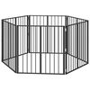 vidaXL Dog Gate 6 pcs Black 80 x 80 cm Galvanised Steel