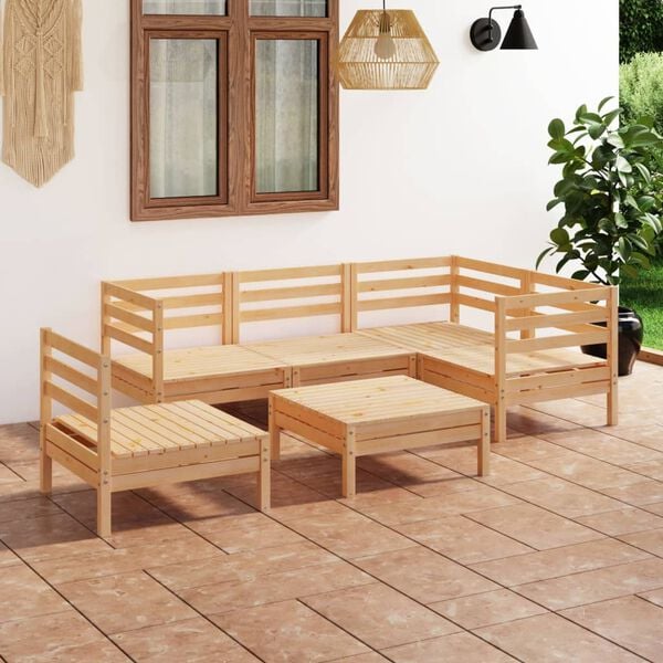 vidaXL 6 Piece Garden Lounge Set Solid Pinewood