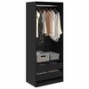 vidaXL Wardrobe with Drawer Black Oak 80 x 50 x 200 cm Engineered Wood