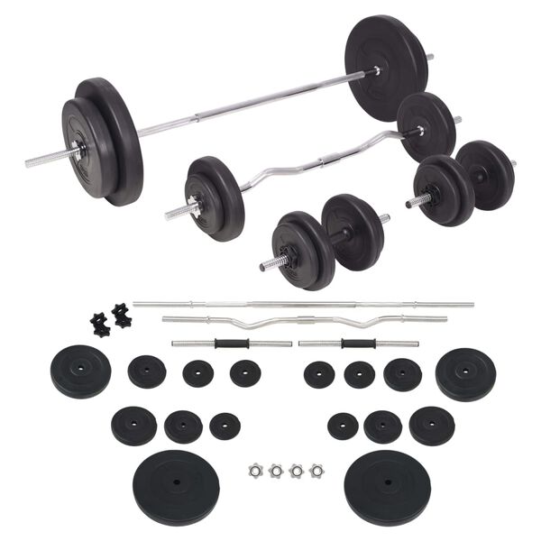 vidaXL Barbell and Dumbbell Set 90 kg