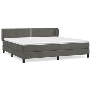vidaXL Box Spring Bed with Mattress Dark Grey 200x200 cm Velvet