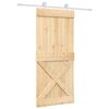 vidaXL Sliding Door with Hardware Set 90x210 cm Solid Wood Pine