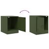 vidaXL Bedside Cabinet Olive Green 34.5x39x44 cm Steel