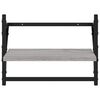 vidaXL Wall Shelves with Bars 2 pcs Grey Sonoma 40x25x30 cm