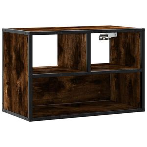 vidaXL TV Cabinet Smoked Oak 60x31x39.5 cm Engineered Wood and Metal