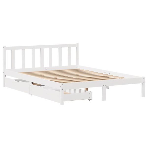 vidaXL Bed Frame without Mattress White 120x200 cm Solid Wood Pine