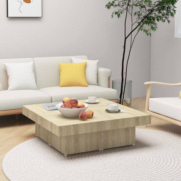 vidaXL Coffee Table Sonoma Oak 90x90x28 cm Engineered Wood