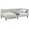 vidaXL Corner Bed Frame Light Grey 90 cm x 190 cm Velvet