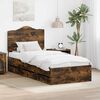 vidaXL Bed Frame with Drawer Smoked Oak 98.5 x 200 cm Engineer Wood