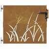 vidaXL Garden Gate 85x100 cm Corten Steel Grass Design