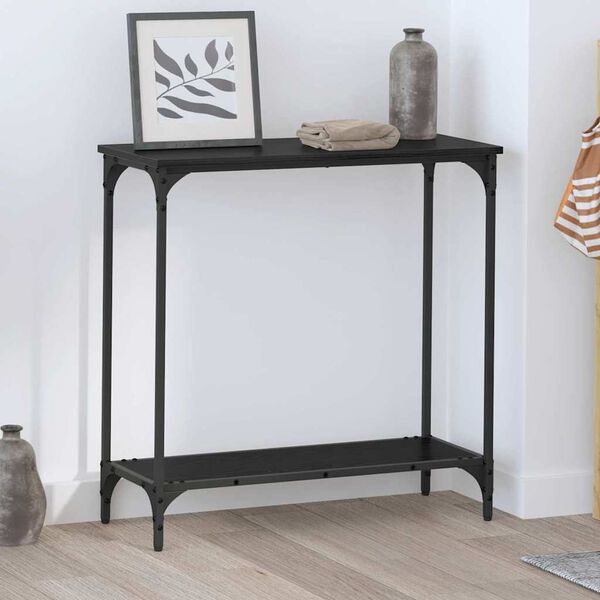 vidaXL Console Table Black oak 75 x 30.5 x 75 cm Engineered wood