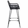 vidaXL Bar Chair 2 pcs Black 55 x 52 x 92 cm Rattan and Iron