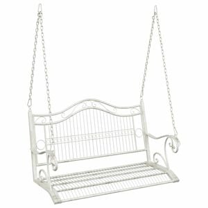 vidaXL Swing Bench Steel 115 x 61 x 63 cm Antique White