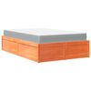 vidaXL Bed with Mattress Wax Brown 120x200 cm Solid Wood Pine