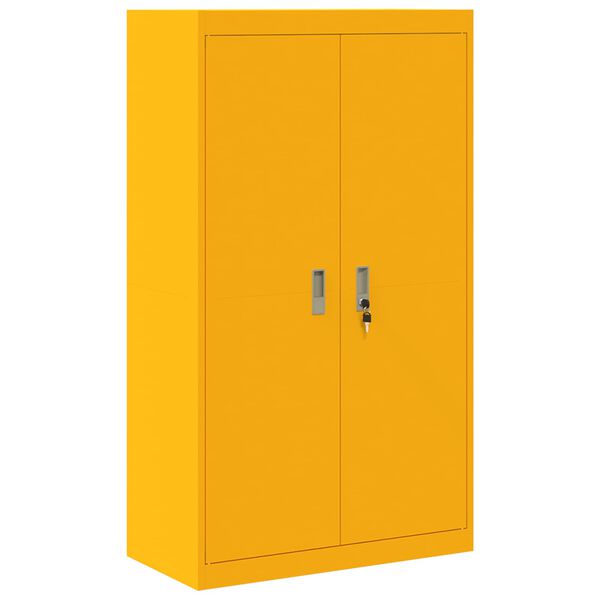 vidaXL Storage Cabinet 2 pcs Mustard Yellow 80 x 40 x140 cm Steel