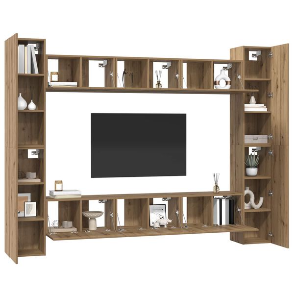 vidaXL TV Cabinet Set 10 pcs Artisan Oak 30.5 x 30 x 90 cm