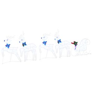 vidaXL LED Reindeers 5 pcs White Fabric