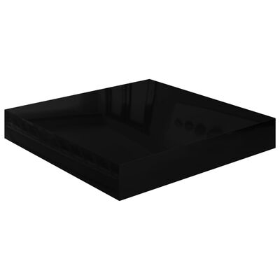 vidaXL Floating Wall Shelves 4 pcs High Gloss Black 23x23.5x3.8 cm MDF