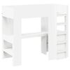 vidaXL Loft Bed Frame with Desk White 98.5 x 200 cm Engineered Wood