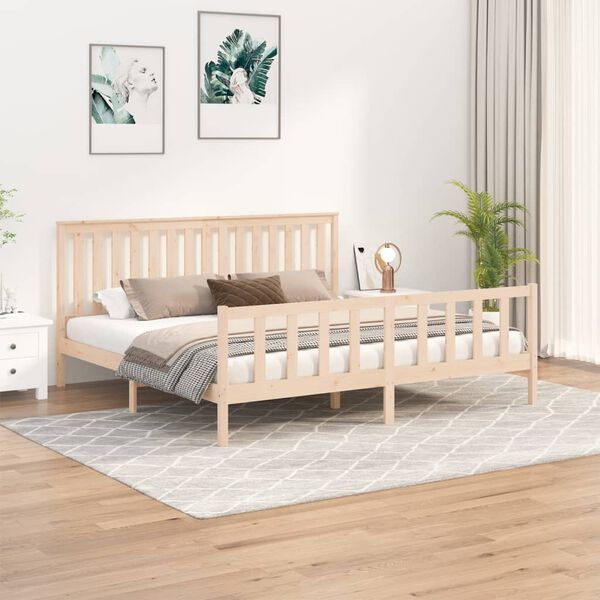 vidaXL Bed Frame without Mattress 200x200 cm Solid Wood Pine