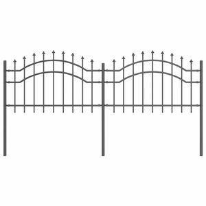 vidaXL Garden Fence Grey 240 x 115 cm Powder-coated steel