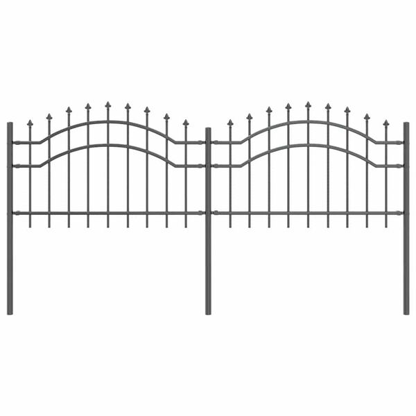 vidaXL Garden Fence Grey 240 x 115 cm Powder-coated steel