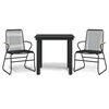 vidaXL 3 Piece Garden Dining Set Black PVC Rattan