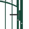 vidaXL Fence Gate Emmen with Arched Top Steel 100x98.5 cm Green