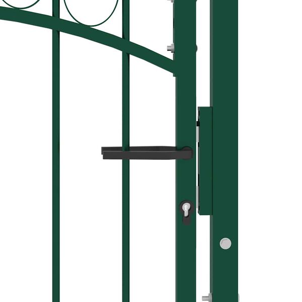 vidaXL Fence Gate Emmen with Arched Top Steel 100x98.5 cm Green