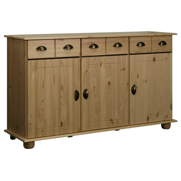 vidaXL Sideboard 134x39x79.5 cm Solid Pine Wood