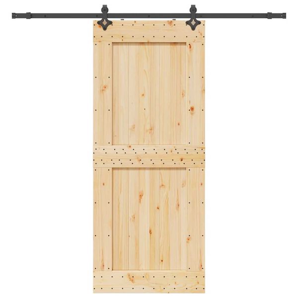 vidaXL Sliding Door with Hardware Set 95x210 cm Solid Wood Pine