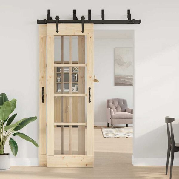 vidaXL Sliding Door Hardware Kit 152,5 cm Steel Black