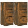 vidaXL Sideboards 2 pcs Smoked Oak 30x30x70 cm Engineered Wood