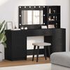 vidaXL Dressing Table with Drawer 3 pcs Black Oak Engineered Wood