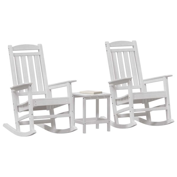 vidaXL Garden Rocking Chair 3 pcs White 38 x 38 x 46cm Plastic