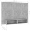 vidaXL Wall TV Cabinet Concrete Grey 120x23.5x90 cm Engineered Wood