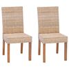 vidaXL Dining Chair GENDT 2 pcs Solid Mahogany Wood Natural