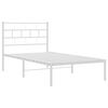 vidaXL Metal Bed Frame without Mattress with Headboard White 100x190cm