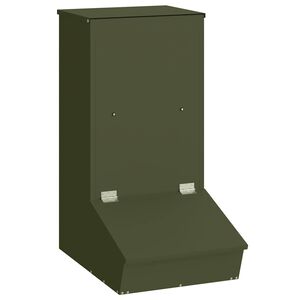 vidaXL Pig Feeder Olive Green 55 x 38 x 76 cm Cold-Rolled Steel